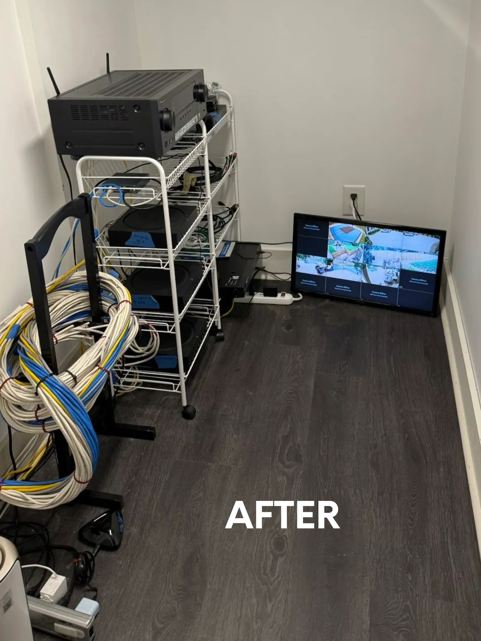 After — organized AV rack installation